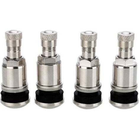 x 45 mm silberne Stahlventile für schlauchlose Autoreifen