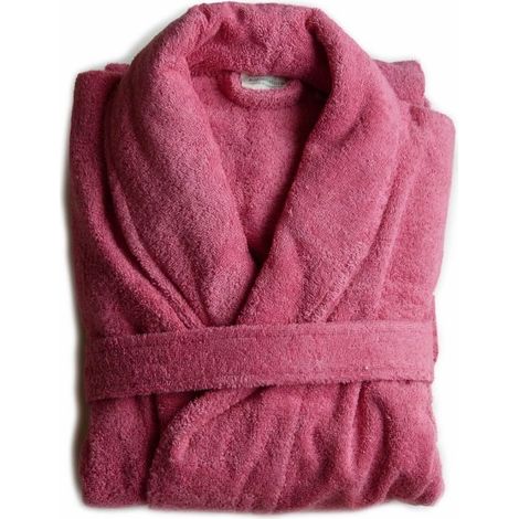Peignoir en coton Bio, coloris framboise, Taille XL (1/2)