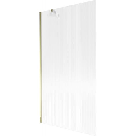 Mexen Next Badewannenabtrennung 1-flügelig 100 x 150 cm, gestreift, gold - 895-100-000-00-09-50