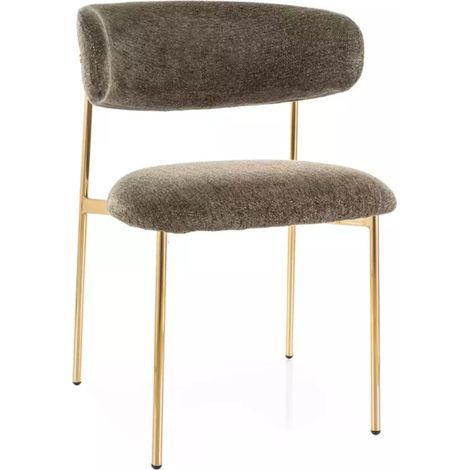 Chaise tissu olive et pieds métal doré confort moderne couleur tendance JONAZ (1/5)