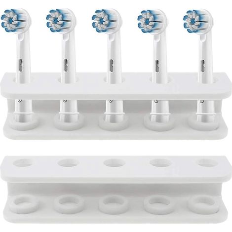 Support de tête de Brosse à Dents électrique Autonome à 5 têtes pour Salle de Bain Respectueux de l'environnement en Acrylique Blanc Robuste Élégant (Diamètre du Trou 12 mm/Épaisseur 4 mm) (1/5)