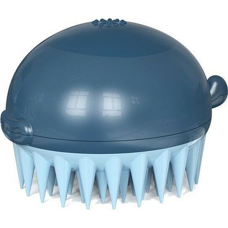 Brosse de bain pour poissons-globes pour animaux de compagnie, peigne de massage, produits de nettoyage pour chats et chiens，bleu (1/5)