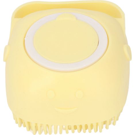 Weicher Gummibadeschwamm, Shampoo-Spender für Babys, Frauen, Männer und ältere Menschen, quadratisch, gelb. (1/5)