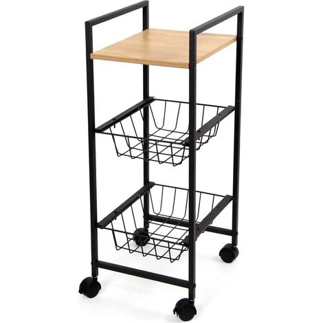 Carrito de cocina industrial con ruedas, 29 x 30 x 70 cm