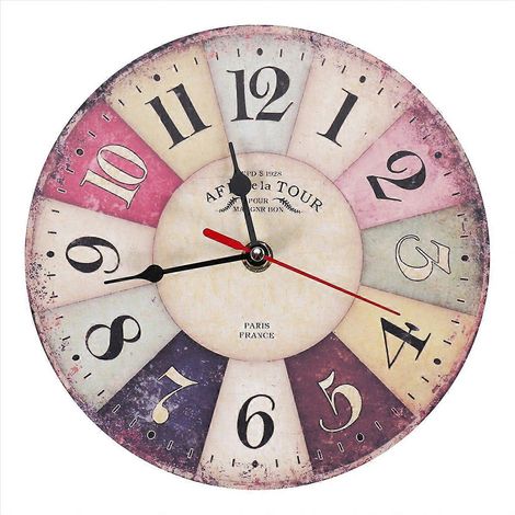 Horloge murale en bois, décoration de bureau, grande montre (1/5)