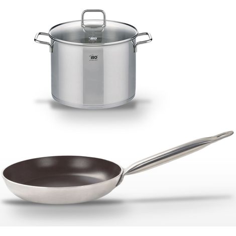 Lot Poêle 24 cm avec revêtement céramique sans PFAS & Faitout 26 cm Elo Bistro Line Citrin (1/5)