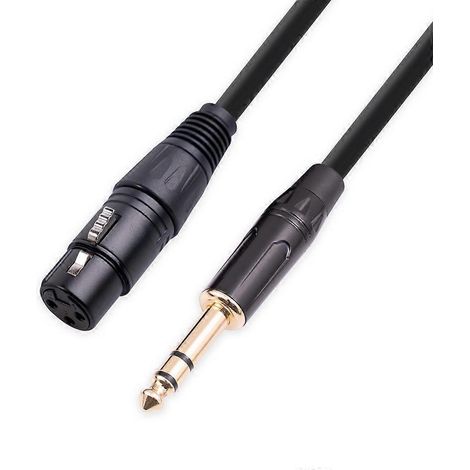 Câble XLR vers jack 6,35 mm (1/4"), câble audio XLR 3 broches vers jack 6,35 mm (1/4"), longueur : 1 à 10 m (1,8 m).