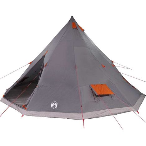 vidaXL Carpa Tipi con techo Gris y naranja 560 x 560 x 300 cm tafetán (1/2)