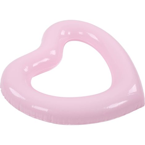 Anneau flottant cœur PVC épais 45cm pour piscine et plage, rose - Résistant et ludique (1/5)