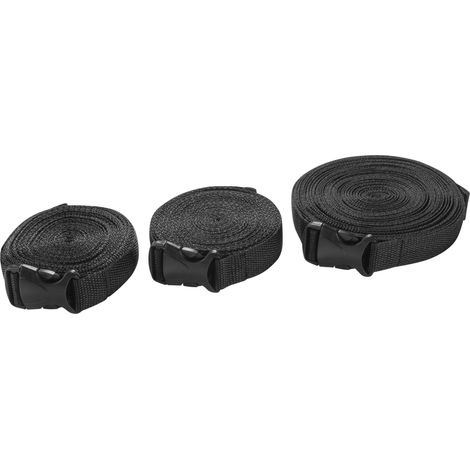 Spanngurt-Set für Autoplanen, 3 Stück Transportgurte mit Reißverschluss schwarz (1/2)