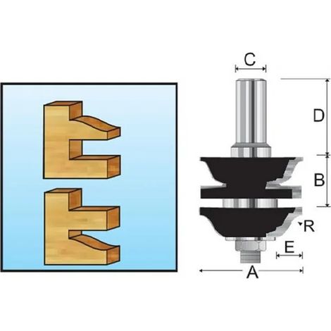 Makita D-11950 Fresa a due binari ad ogiva romana 12 mm