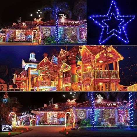 Guirlande Lumineuse - - 12M - 100LED - Solaire - Bleu - Extérieur (1/4)