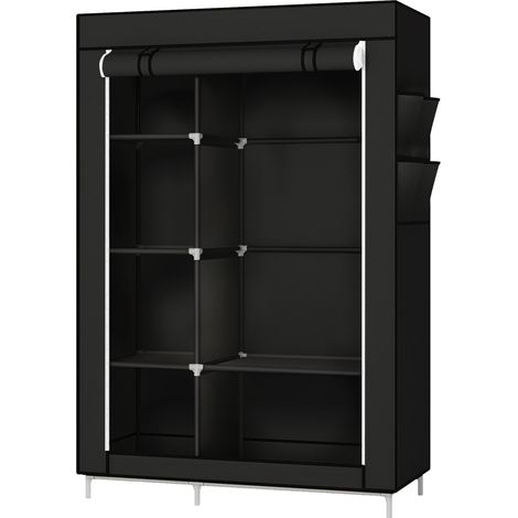 Hofuton Garde-Robe Transportable Armoire de Rangement Penderie en Tissu Intissé Noir (1/5)