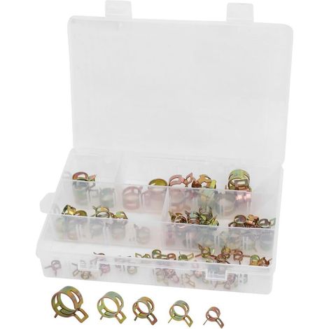 7mm 10mm 11mm 14mm 16mm 17mm 65Mn Acier inoxydable Rohr Clip Schelle 75 pièces (1/4)
