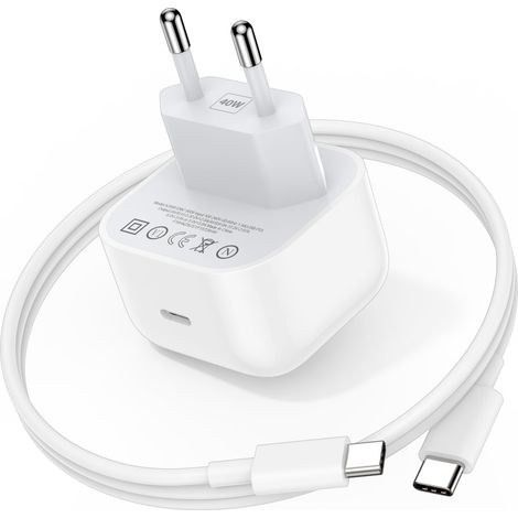 40W Chargeur USB C et 1 Mètre Câble pour 17 Pro Max 17 5G iPad Air (1/5)