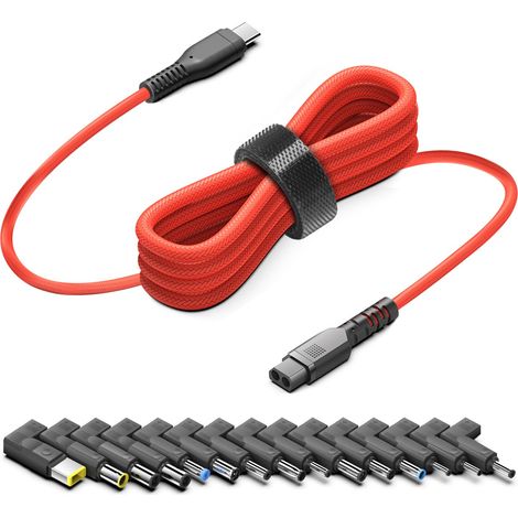 1,8M Câble Adaptateur USB-C vers DC 19V/20V - Câble de charge USB C PD 100W, PD vers DC Cable de Chargement USB-C vers DC Universel pour pour Haut-parleurs d'ordinateurs Portables avec 15 Embouts (1/5)