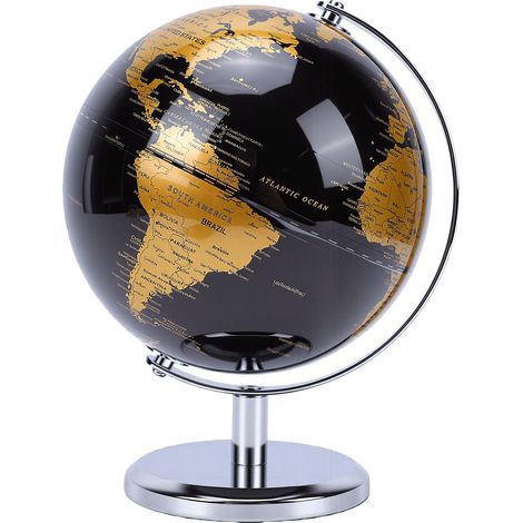 Globe terrestre de 15 cm avec support en bronze antique, décor de bureau en or noir pour la maison, le bureau, la salle de classe (1/5)