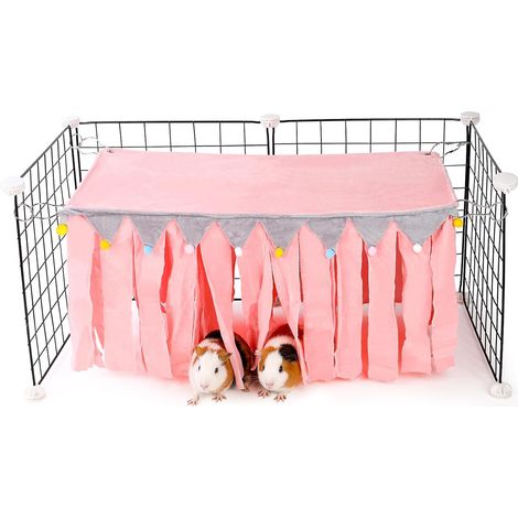 Rectangular Small Pet House 4 Sides No Metal Fence Pink (1/5)