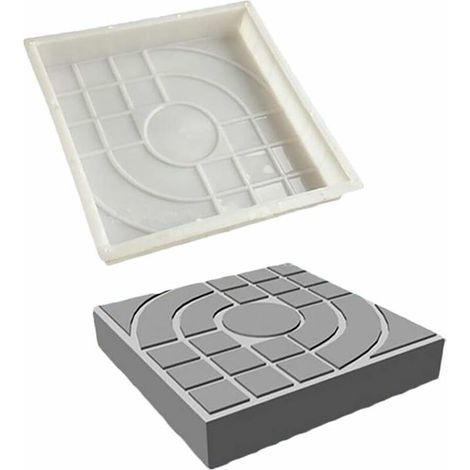 Moule à pavés pour brique, béton, pierre, carré, pour dalles, jardin, pelouse, pavés, allées, chemins de route, 25 x 25cm (1/5)