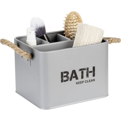 WENKO DIE BESSERE IDEE Contenitore da Bagno con 4 divisori Gara Grigio (1/4)