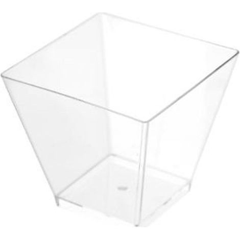 Lot de 12 Verrines Plastique Réutilisable Carré 6cl Transparent (1/2)