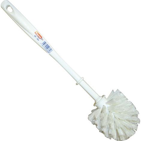 Weiße Kugel-WC-Bürste aus gewelltem Polypropylen