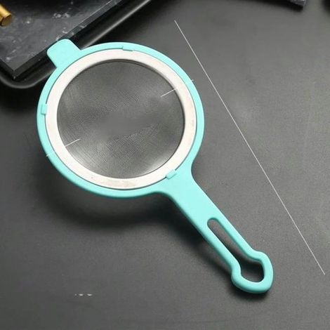 Passoire à filtre - Acier inoxydable 304 - Passoire à yaourt - Passoire à lait de soja avec poignée - Antidérapante - Passoire à fromage - Filtre à thé, accessoire de cuisine - Verte, 23 cm (1/5)