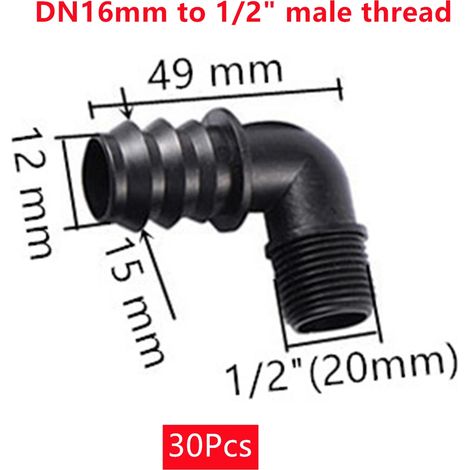 (30 coudes DN16 mm) Arroseur escamotable à impulsion rétractable, tête d'arrosage pour jardin, grand débit, entrée d'arrosage à bascule (1/5)