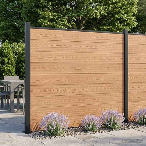 vidaXL Panneau de clôture 10 pcs WPC et Aluminium Marron