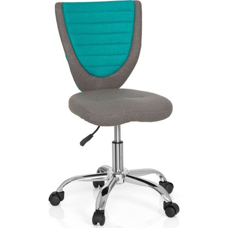 Kinderschreibtischstuhl / Kinderstuhl KIDDY COMFORT Stoff grau/türkis hjh OFFICE (1/5)