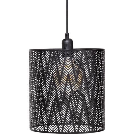 Lampe Suspension en Métal "Cota" 31cm Noir (1/3)