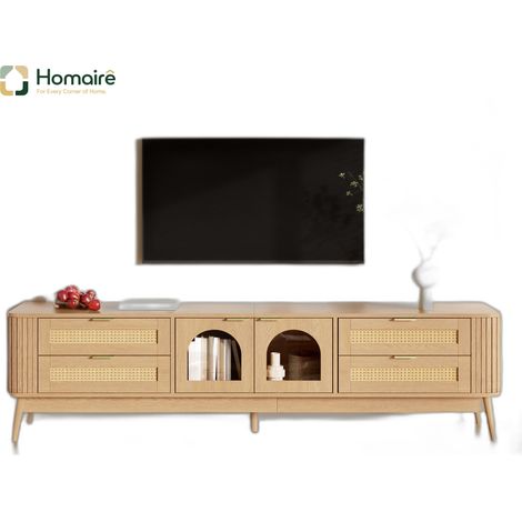 Buffet en tissu naturel avec rangement 180 x 40 x 50 cm HOMAIRE (1/5)