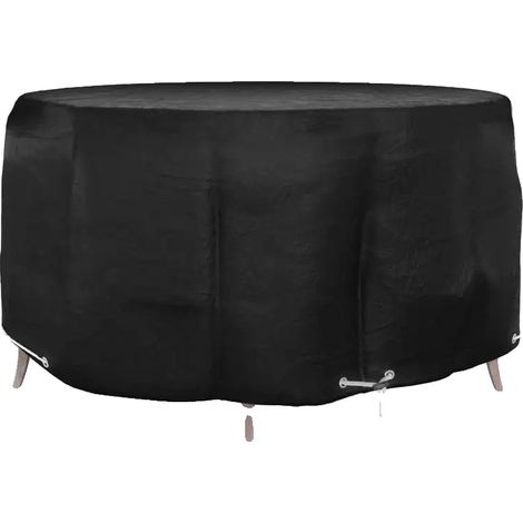Funda para muebles de patio, protección resistente, ajuste versátil, color negro. (1/2)