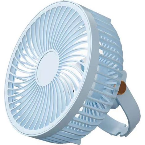 Wiederaufladbarer, tragbarer Tischventilator – Gleichstrommotor – mit LED-Licht und Haken – 1200-mAh-Akku – für Campingzelte (1/5)