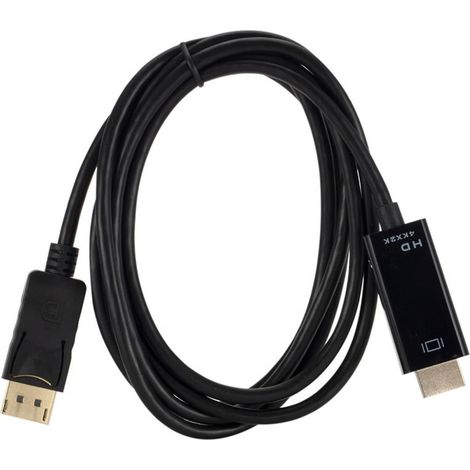 Adaptateur Displayport vers HDMI unidirectionnel, câble compatible moniteur et projecteur, noir (1/5)