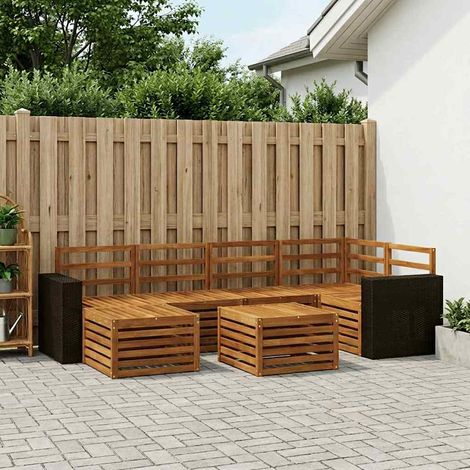 vidaXL Outdoor Sofa Set 7 pcs Natural Polyester (1/5)