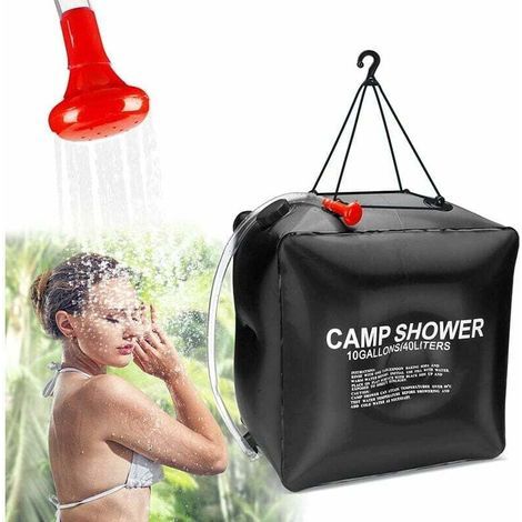 Sac de Douche Solaire 40L, Douche de Camping avec Tête de Douche Commutable, Portable pour Randonnée (1/4)