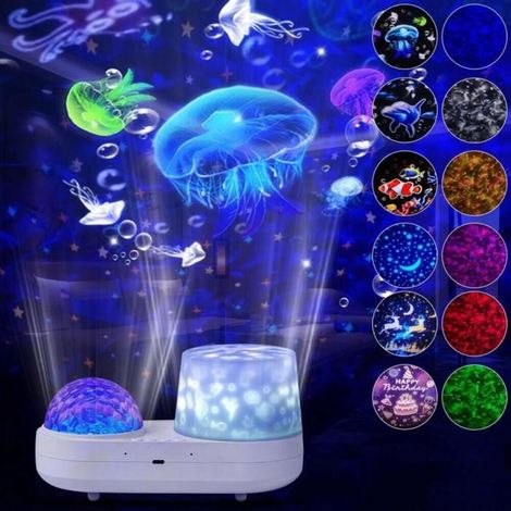 Lampe de projection avec 10 effets océaniques, musique et veilleuse pour enfants (1/5)