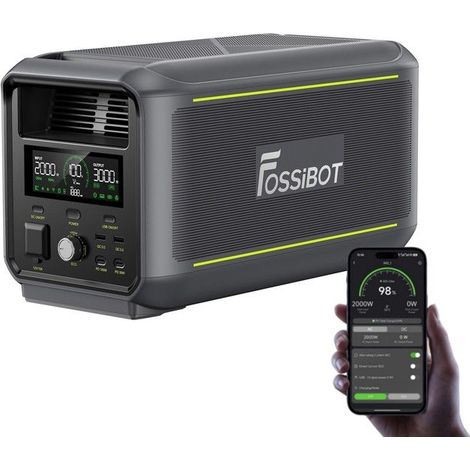 Central eléctrica portátil - FOSSIBOT - F3000 - 3000W continuo (pico 6000W) - 2048Wh LiFePO4 - UPS 10 ms (1/5)