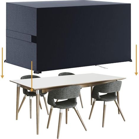 Housse Salon De Jardin - Tissu Oxford 420D Imperméable Et Anti-Uv - Pour Table Patio Rotin Ou Meuble Ovale - 180 X 120 X 74 Cm (1/5)