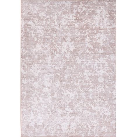 Alfombra moderna 160 x 230 cm de tela sala de estar dormitorio apto para calefacción por suelo radiante base antideslizante beige Tarsus