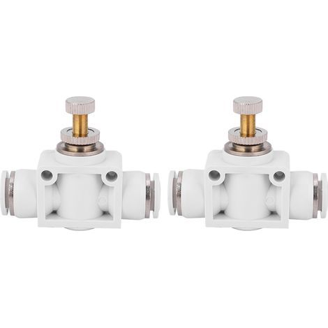 Raccord étrangleur à coupleur rapide, 2 pièces blanc, vanne de régulation de débit d'air 4mm pour outil pneumatique (1/5)
