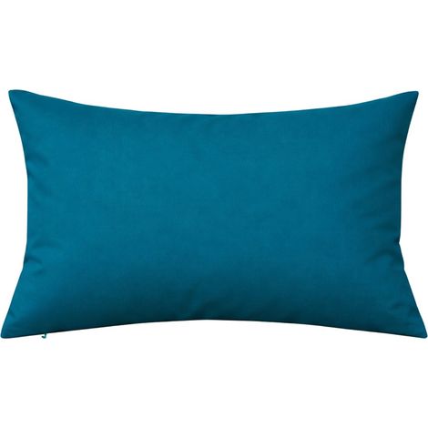 Coussin extérieur imperméable et déhoussable MINORQUE Bleu Paon 60x40 cm