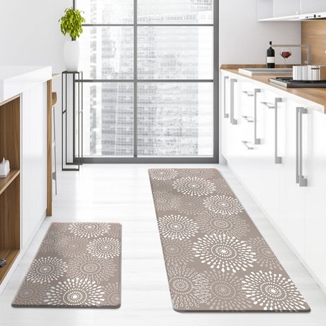 Popular Waterproof and Non-Slip PVC Kitchen Mat, Entrance Door Mat, Bathroom Mat - Chrysanthemum - Yellow - 44750.5 cm