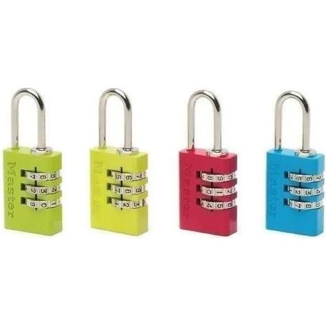 Master Lock Candado de Aluminio con Combinación de 3 Dígitos de Colores