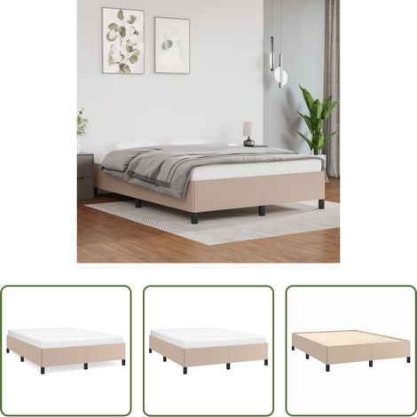 Kunstlederbett - Bettgestell Cappuccino-Braun 140x190 cm Kunstleder (1/5)