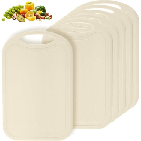 Lot de 6 Planches à Découper en Plastique,25×16×0.3cm,pour Légumes,Fruits (1/5)