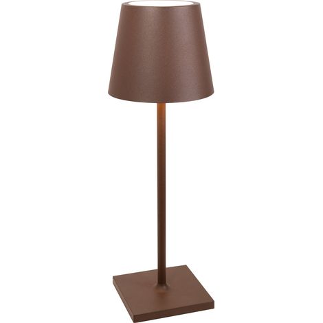 Lampada a led da tavolo Poldina L Desk Corten ricaricabile e dimmerabile con batteria fino a 12 ore (1/2)