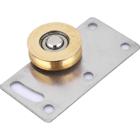 Lot de 2 galets coulissants simples en acier inoxydable 75x38 mm pour porte meuble et placard (1/5)
