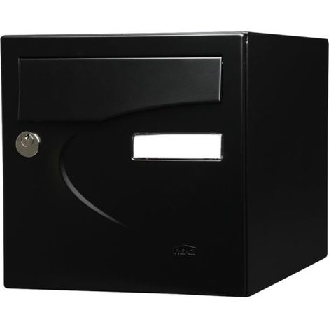 Briefkasten Preference 1 Tür Schwarz Matt 9005 - Renz